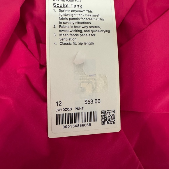 lululemon Sculpt Tank size 12 NWT - Picture 3 of 7